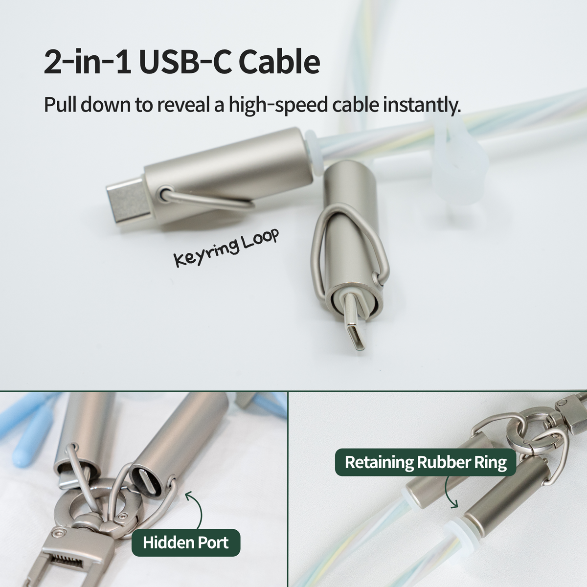 Nelna Cable Strap Set | USB-C Charging Cable Phone Lanyard - nelna